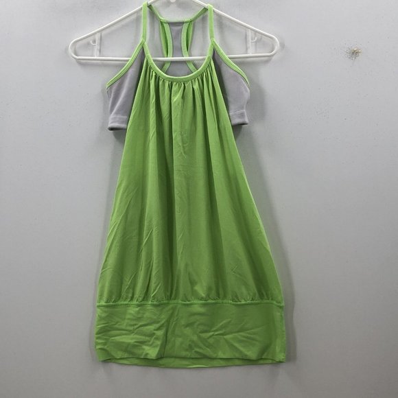 Lululemon Tops - Lululemon No Limits Green Sleeveless Pullover Built In Bra Camisole Tank Size 4
